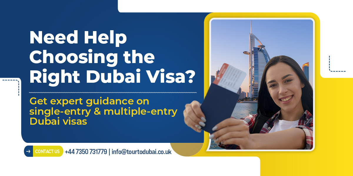 Banner showing a female traveler holding boarding passes with Burj Al Arab